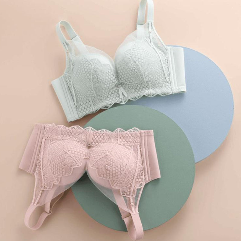 Soutien-gorge dentelle beige Almi SC-1240 confort maintien femme élégant
