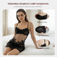 Robe sexy en maille transparente avec dentelle brodée