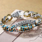 Bracelet Dzi à neuf yeux avec mantra à six caractères en turquoise