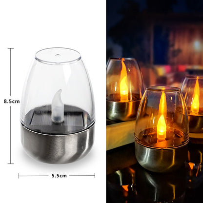 📢📢Achetez 5 obtenez 5 gratuit⏰🕯️☀️ Lot de 6 lampes de table solaires LED – Sans flamme et étanches, allumage/extinction automatique avec capteur crépusculaire pour le jardin et les fêtes 🏕️