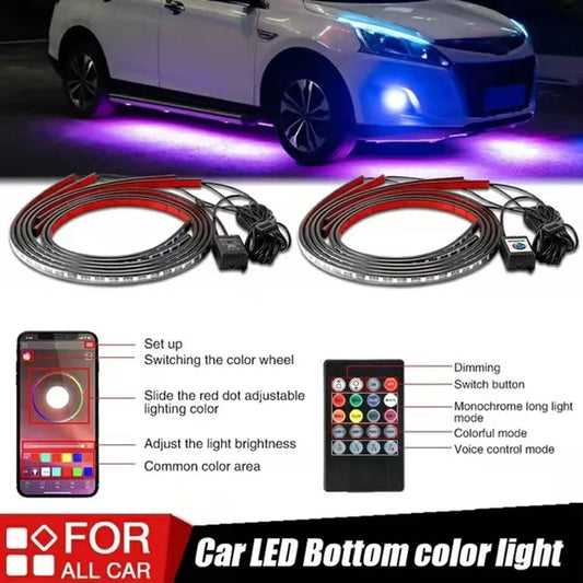 2025 Châssis de voiture Bandes lumineuses LED RGB flexibles et étanches (4 pièces)