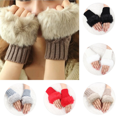 💕ACHETEZ-EN 1, OBTENEZ-EN 1 GRATUITEMENT🔥 Gants sans doigts Fuzzy Soft Knitted Warm