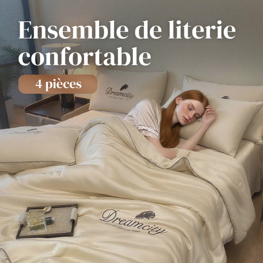 Ensemble de literie 4 pièces respirant et rafraîchissant