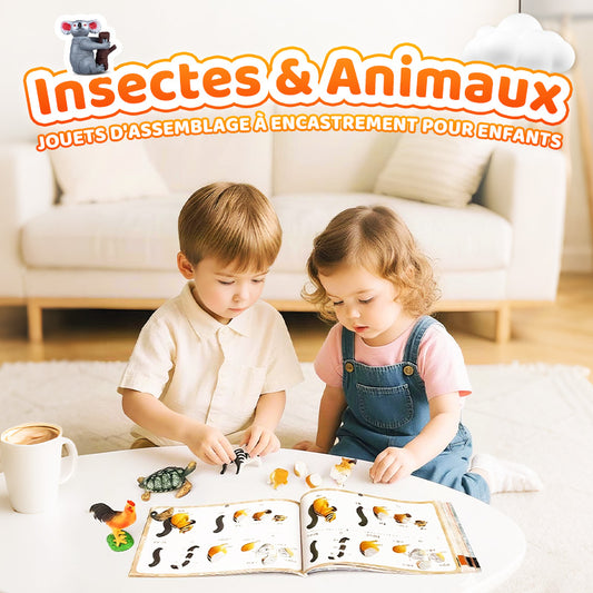 Jouets à assembler pour enfants sur le thème des insectes et des animaux