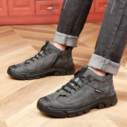 👞[Cadeau d'hiver] Sneakers masculins en cuir avec alimentation en fourrure synthétique 【Livraison gratuite】