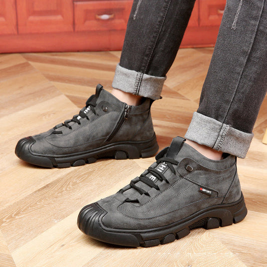 👞[Cadeau d'hiver] Sneakers masculins en cuir avec alimentation en fourrure synthétique 【Livraison gratuite】