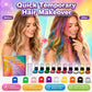 Craie à cheveux temporaire 🌈 Coffret 12 couleurs + applicateurs à pince | Couleur éclatante, s'élimine au shampooing
