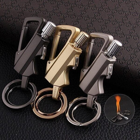 🔥Porte-clés Briquet à Silex💖Étanche, Rechargeable & 10 000 Utilisations | Idéal Survie, Camping & Cadeau