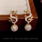 Dragon Hanging Bead Earrings -- （Have one's wishes come true！）