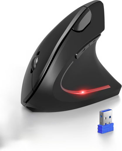Souris optique verticale ergonomique sans fil USB rechargeable