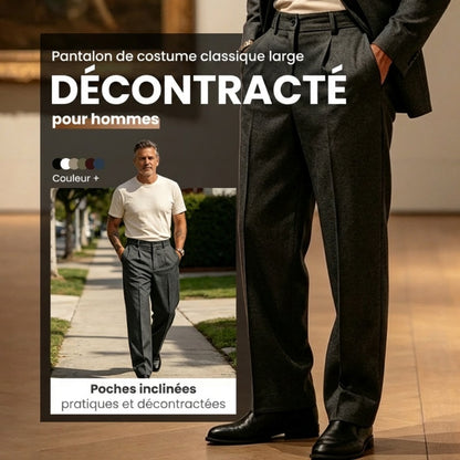 👖 50% DE RÉDUCTION ! ✨ Pantalon Ample à Pinces Décontracté pour Homme – Coupe Élégante, Confortable & Look Polyvalent 🔷