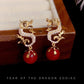 Dragon Hanging Bead Earrings -- （Have one's wishes come true！）