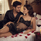Robe sexy en maille transparente avec dentelle brodée