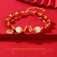 Faux agate dragon bracelet porte-bonheur en or