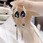 🦚 50% DE RÉDUCTION ✨ Boucles d'oreilles Paon – Dorées, pendantes & strass – Élégantes, raffinées & parfaites comme cadeau pour un look chic ou une occasion spéciale 🎁