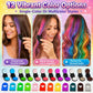 Craie à cheveux temporaire 🌈 Coffret 12 couleurs + applicateurs à pince | Couleur éclatante, s'élimine au shampooing