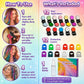 Craie à cheveux temporaire 🌈 Coffret 12 couleurs + applicateurs à pince | Couleur éclatante, s'élimine au shampooing