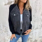 Veste en denim à fermeture éclair pour femme