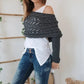 🔥Dernier jour 49% de Réduction🧶Poncho Tricoté Pour Femme avec Découpes