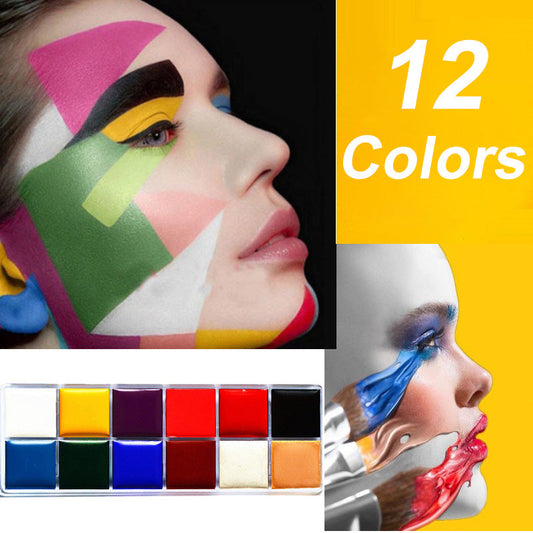 Palette de peinture pour le corps et le visage 12 couleurs pour adultes et enfants