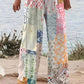 Pantalons Amples Imprimés en Patchwork pour Femmes