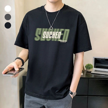 T-shirt ample à manches courtes imprimé pour homme