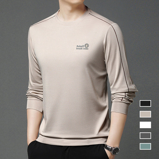 Sweatshirt décontracté à manches longues et col rond pour homme