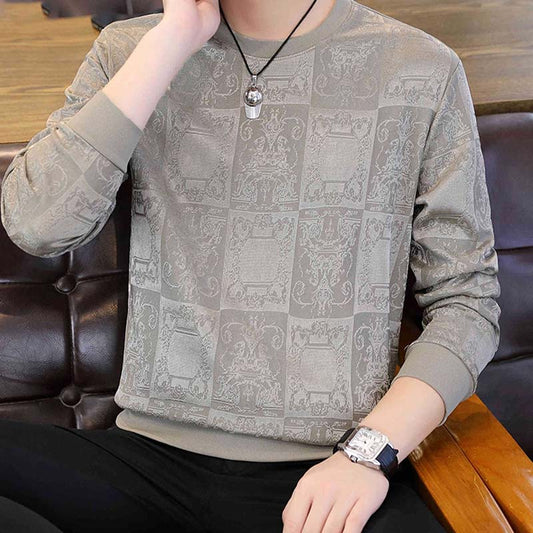 ⏳ 50% de réduction pour une durée limitée ! 💥Top à manches longues Jacquard à col rond pour hommes（The more you buy, the higher the discount）