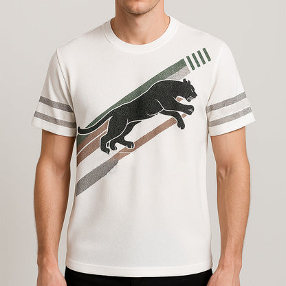 ⏳ 50% de réduction pour une durée limitée ! 💥T-shirt à manches courtes imprimé col rond pour hommes