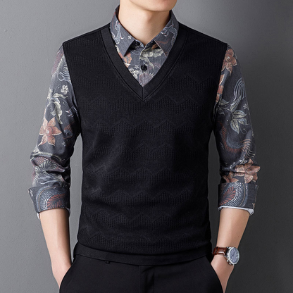 Chemise faux deux pièces tendance pour hommes