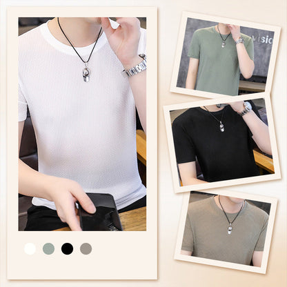 T-shirt ajusté à col rond pour homme