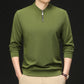 Haut Zippé à Manches Longues à Col en V et de Couleur Unie pour Hommes