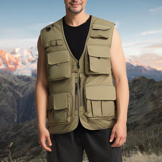 Gilet de randonnée respirant pour homme à multiples poches