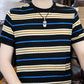 Haut rayé à manches courtes pour hommes