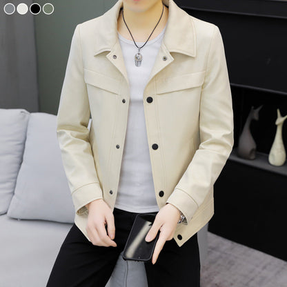 Veste tendance décontractée avec col à revers pour hommes