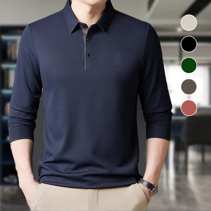 Chemise chaude épaisse à col revers et manches longues pour homme