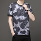T-shirt à col rond respirant et décontracté pour homme, style encre de bambou