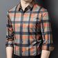 Haut business décontracté à carreaux à manches longues pour homme