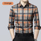 Haut business décontracté à carreaux à manches longues pour homme