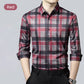 Haut business décontracté à carreaux à manches longues pour homme