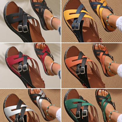 Sandales tendance à semelle épaisse avec boucle de ceinture pour femme