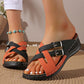 Sandales tendance à semelle épaisse avec boucle de ceinture pour femme