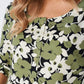 Robe décontractée ajustée à manches mi-longues avec imprimé floral pour femme