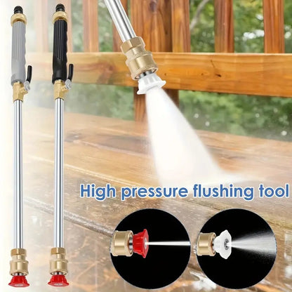💧🔫 PROMO -50% ! Pistolet à Eau Haute Pression – 3 Buses Interchangeables, Alliage d’Aluminium & Laiton (Nettoyage Voiture & Jardin)