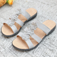 Sandales à enfiler à ornements floraux pour femmes