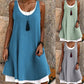 Robe débardeur décontractée, ample et sans manches, au look superposé pour femme