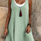 Robe débardeur décontractée, ample et sans manches, au look superposé pour femme