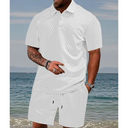 📢📢50 % de réduction !! ⏰💎 Chemise à Motif Losange & Short à Cordon pour un Style Frais et Élégant✨