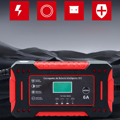 🔋 50% DE RÉDUCTION ! ⚡ CHARGEUR DE BATTERIE INTELLIGENT - Universel pour voiture et moto, détection automatique de tension, protection contre les surcharges, écran LCD et design compact 🚗🏍️
