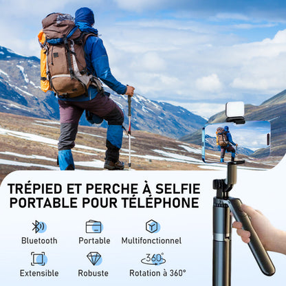 Trépied et perche à selfie portable pour téléphone